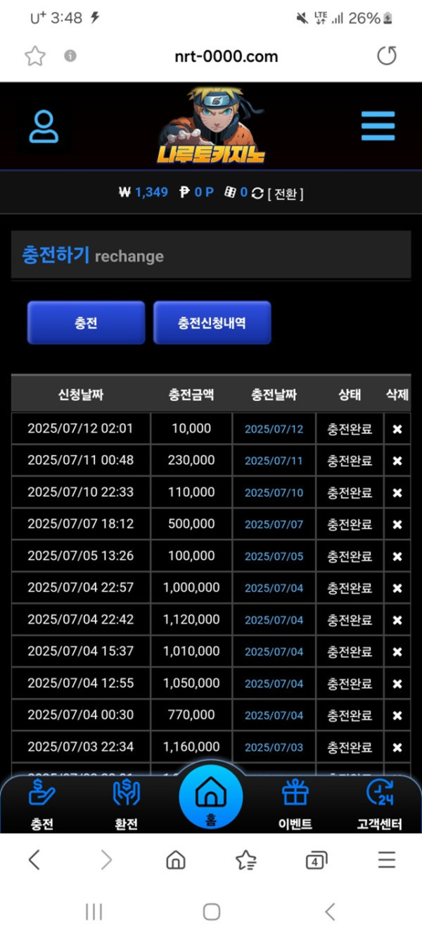 나루토카지노 충전 배팅 후기