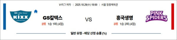 10월 29일 KOVO여 GS칼텍스 vs 흥국생명
